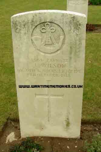 Pte Job Wilson's GWGC grave in France